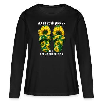 WAHLSCHLAPPEN NEUE VERLIERER EDITION - Frauen Premium Bio Langarmshirt - Schwarz - Vorne - Julia (174cm)