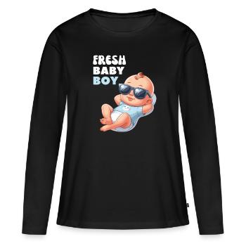 FRESH Bébé Garçon Cool Drôle Bébé Grossesse Mouton - T-shirt manches longues Premium bio Femme - noir - Devant - Julia (174cm)