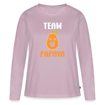 papaya - T-shirt manches longues Premium bio Femme - rose poudré - Devant - Julia (174cm)