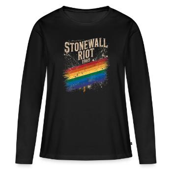 Émeute de Stonewall Histoire LGBT La fierté était une émeute gay - T-shirt manches longues Premium bio Femme - noir - Devant - Julia (174cm)