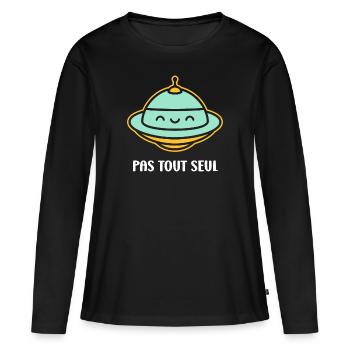 soucoupe volante - T-shirt manches longues Premium bio Femme - noir - Devant - Julia (174cm)
