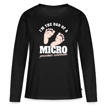 In the dad of a micro preemie warrior Design - Women's Premium Organic Long Sleeve Shirt - black - Front - Julia (174cm)
