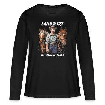 FARMER FOR GENERATIONS - Women's Premium Organic Long Sleeve Shirt - black - Front - Julia (174cm)