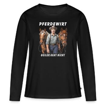 HORSE KEEPER NE S’AMÉLIORE PAS - T-shirt manches longues Premium bio Femme - noir - Devant - Julia (174cm)