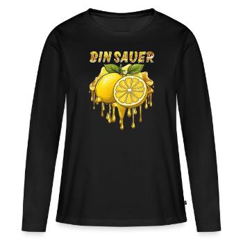 LEMON I'M SOUR - Women's Premium Organic Long Sleeve Shirt - black - Front - Julia (174cm)