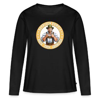 HOMME BAVAROIS GRONDEMENT EN UN RIEN DE TEMPS À L’ÉCART DES DENTS - T-shirt manches longues Premium bio Femme - noir - Devant - Julia (174cm)