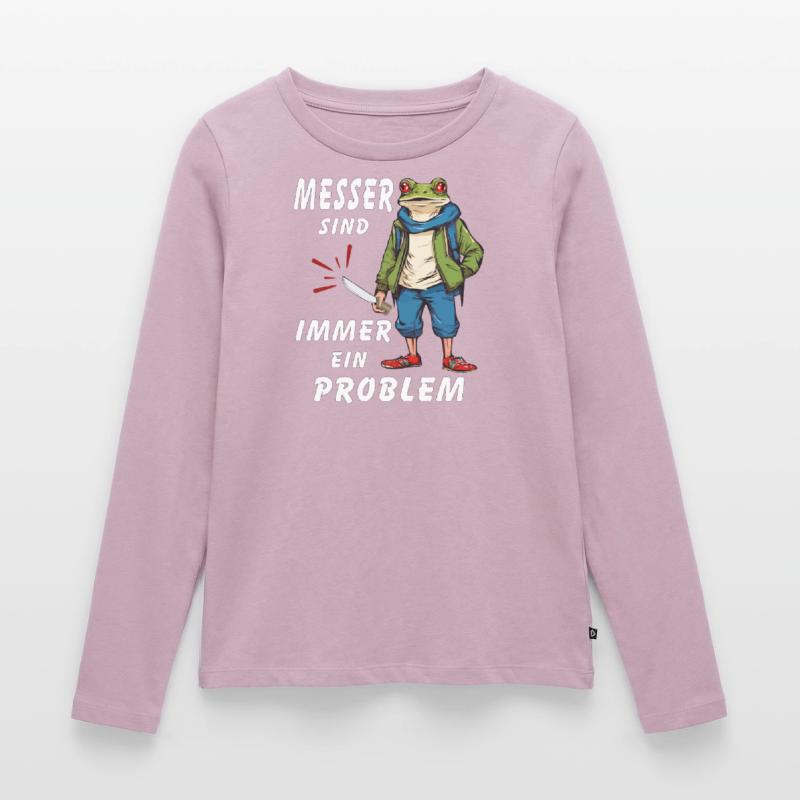 FROSCH MESSER SIND IMMER EIN PROBLEM Frauen Premium Bio Langarmshirt