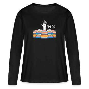 Couture, couture, couture, courtepointe - T-shirt manches longues Premium bio Femme - noir - Devant - Julia (174cm)
