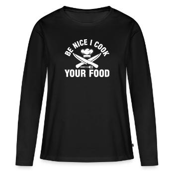 Chef Chef Gastronomie - T-shirt manches longues Premium bio Femme - noir - Devant - Julia (174cm)