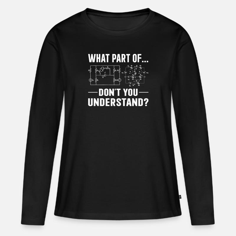 Elektriker Spruch Handwerker - Frauen Premium Bio Langarmshirt - Schwarz