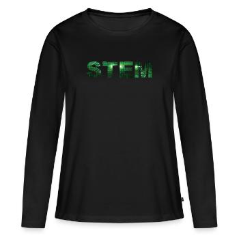 Digitale Matrix STEM Design Digital Matrix STEM - Frauen Premium Bio Langarmshirt - Schwarz - Vorne - Julia (174cm)