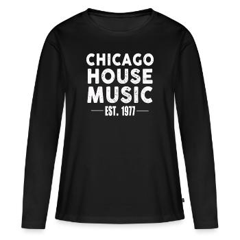 Chicago House Music - Women's Premium Organic Long Sleeve Shirt - black - Front - Julia (174cm)