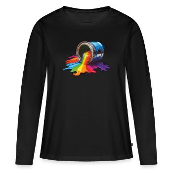 PAINT CAN PAINT - Women's Premium Organic Long Sleeve Shirt - black - Front - Julia (174cm)
