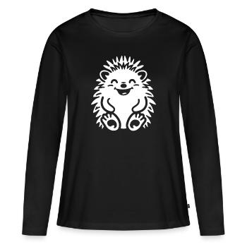 Igel - Frauen Premium Bio Langarmshirt - Schwarz - Vorne - Julia (174cm)