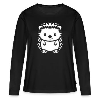 Hérisson - T-shirt manches longues Premium bio Femme - noir - Devant - Julia (174cm)