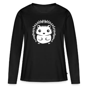 Hérisson - T-shirt manches longues Premium bio Femme - noir - Devant - Julia (174cm)