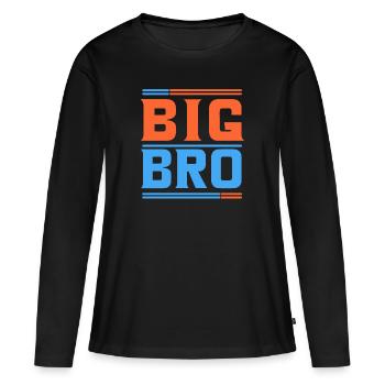 GRAND BRO - T-shirt manches longues Premium bio Femme - noir - Devant - Julia (174cm)