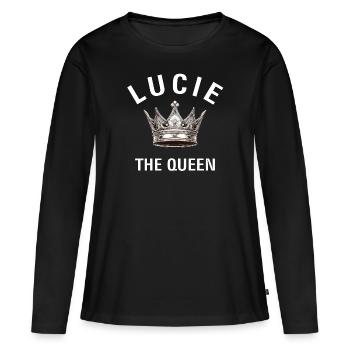 LUCIE LA REINE - T-shirt manches longues Premium bio Femme - noir - Devant - Julia (174cm)