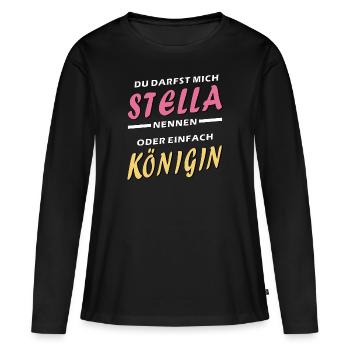 STELLA QUEEN - T-shirt manches longues Premium bio Femme - noir - Devant - Julia (174cm)