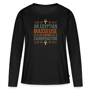 Masseuse égyptienne connue sous le nom de Cairopractor - T-shirt manches longues Premium bio Femme - noir - Devant - Julia (174cm)