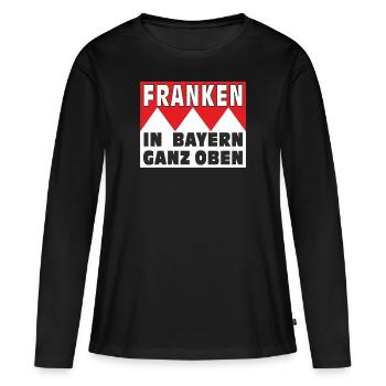 LA FRANCONIE AU SOMMET EN BAVIÈRE - T-shirt manches longues Premium bio Femme - noir - Devant - Julia (174cm)