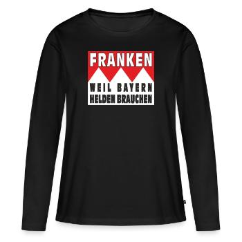 FRANCONIE PARCE QUE LES BAVAROIS ONT BESOIN DE HÉROS - T-shirt manches longues Premium bio Femme - noir - Devant - Julia (174cm)