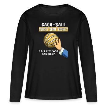GAGA BALL REBOND, BUMP, BOUNCE ! - T-shirt manches longues Premium bio Femme - noir - Devant - Julia (174cm)