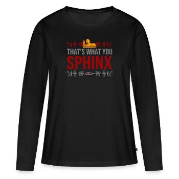 Ägyptologie Was du Sphinx Mythologie - Frauen Premium Bio Langarmshirt - Schwarz - Vorne - Julia (174cm)
