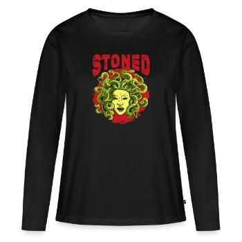 Déesse défoncée Mythologie grecque - T-shirt manches longues Premium bio Femme - noir - Devant - Julia (174cm)