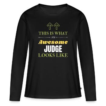 Voici à quoi ressemble un juge génial - T-shirt manches longues Premium bio Femme - noir - Devant - Julia (174cm)