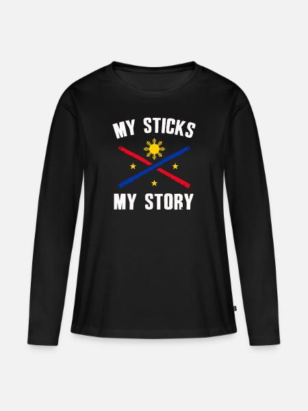 Arnis Kali Eskrima Philippinische FMA - Frauen Premium Bio Langarmshirt - Schwarz