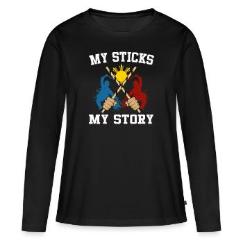 Arnis Kali Eskrima Filipino FMA - T-shirt manches longues Premium bio Femme - noir - Devant - Julia (174cm)