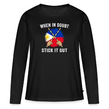 Arnis Eskrima Kali Filipino FMA - T-shirt manches longues Premium bio Femme - noir - Devant - Julia (174cm)