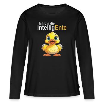 Intelligent - T-shirt manches longues Premium bio Femme - noir - Devant - Julia (174cm)