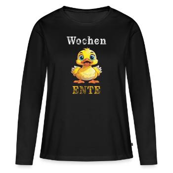 Weeks Duck - Women's Premium Organic Long Sleeve Shirt - black - Front - Julia (174cm)