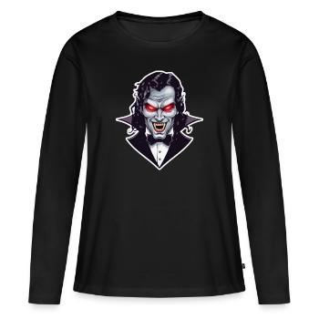 VAMPIRE - T-shirt manches longues Premium bio Femme - noir - Devant - Julia (174cm)