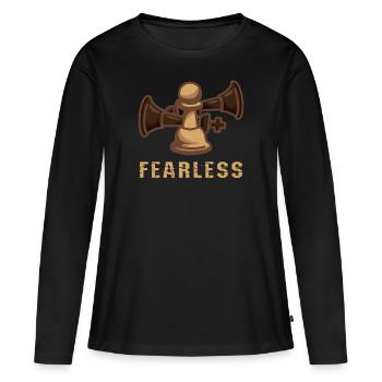 Fearless Checkmate Échiquier Échiquiers - T-shirt manches longues Premium bio Femme - noir - Devant - Julia (174cm)