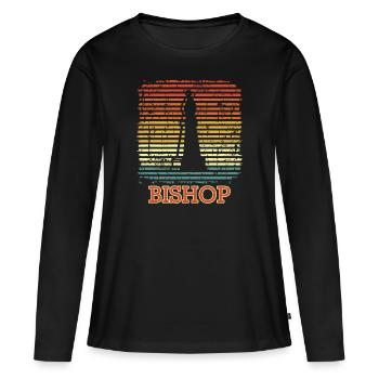 Bishop Checkmate Sport Chessboard Chess - Women's Premium Organic Long Sleeve Shirt - black - Front - Julia (174cm)