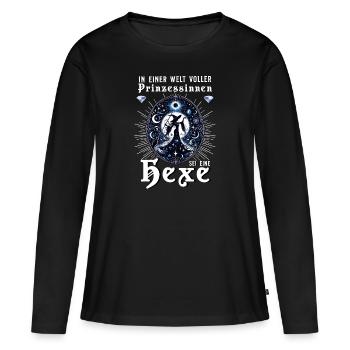 Dans un monde rempli de princesses, soyez une sorcière - T-shirt manches longues Premium bio Femme - noir - Devant - Julia (174cm)