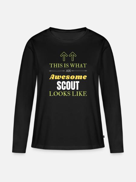 So sieht ein großartiger Scout aus - Frauen Premium Bio Langarmshirt - Schwarz