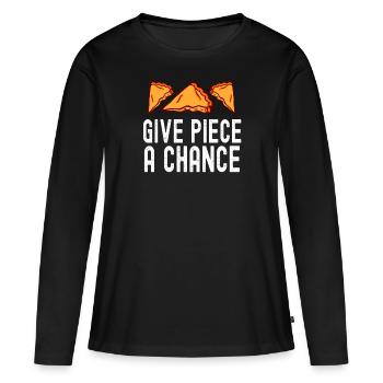 Give Piece A Chance Patissier Backen - Frauen Premium Bio Langarmshirt - Schwarz - Vorne - Julia (174cm)