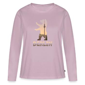 Berlin - Women's Premium Organic Long Sleeve Shirt - dusky pink - Front - Julia (174cm)