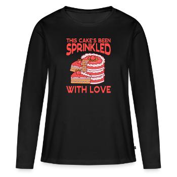Cake's Been Sprinkled With Love Baking - Women's Premium Organic Long Sleeve Shirt - black - Front - Julia (174cm)