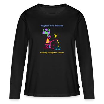 Angler für Autismus sorgen für eine bessere Zukunft - Frauen Premium Bio Langarmshirt - Schwarz - Vorne - Julia (174cm)