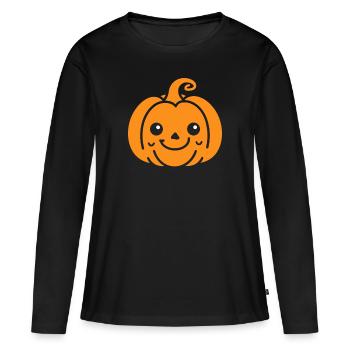 Citrouille - T-shirt manches longues Premium bio Femme - noir - Devant - Julia (174cm)