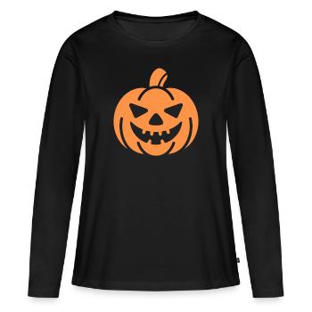 Citrouille - T-shirt manches longues Premium bio Femme - noir - Devant - Julia (174cm)