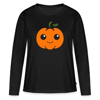 Citrouille - T-shirt manches longues Premium bio Femme - noir - Devant - Julia (174cm)