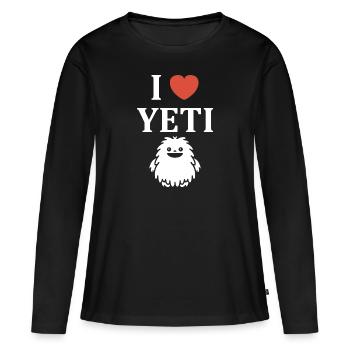 Yeti - T-shirt manches longues Premium bio Femme - noir - Devant - Julia (174cm)