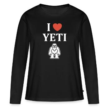 Yeti - T-shirt manches longues Premium bio Femme - noir - Devant - Julia (174cm)