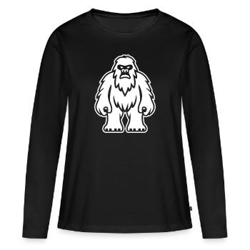 Yeti - T-shirt manches longues Premium bio Femme - noir - Devant - Julia (174cm)